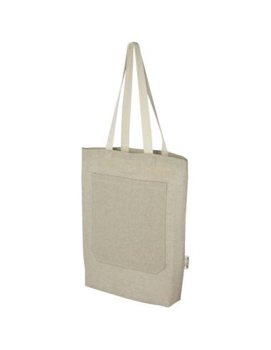 Bolsa Tote de algodón reciclado de 150 g/m² con bolsillo delantero de 9 litros "Bhiitn"