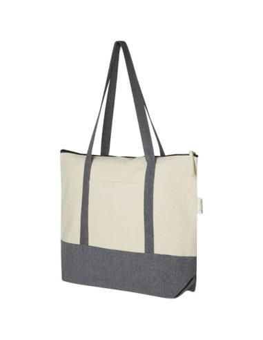 Bolsa Tote de algodón reciclado de 320 g/m² con cremallera de 10 l "Ribuni"