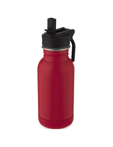 Bidón deportivo de acero inoxidable de 400 ml con pajita y enganche "Lola"