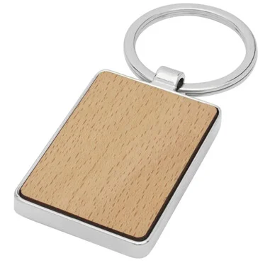 Llavero rectangular madera haya 5 x 3 cm