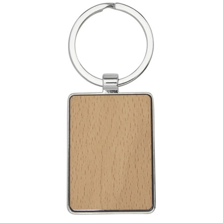 Llavero rectangular madera haya 5 x 3 cm