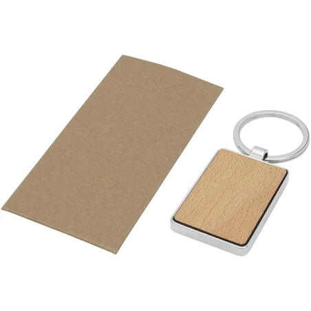 Llavero rectangular madera haya 5 x 3 cm
