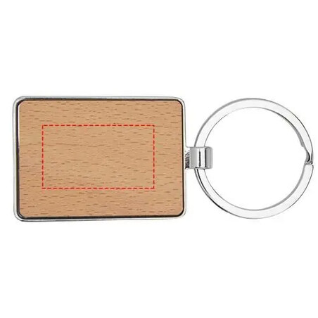 Llavero rectangular madera haya 5 x 3 cm