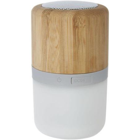 Altavoz de bambú con Bluetooth® y luz Ecológico Personalizado 6124151