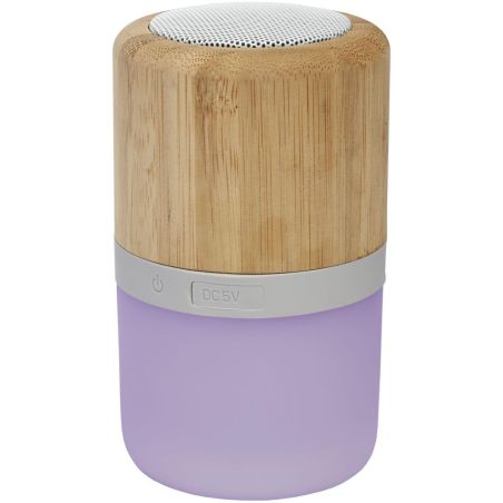 Altavoz de bambú con Bluetooth® y luz Ecológico Personalizado 6124151