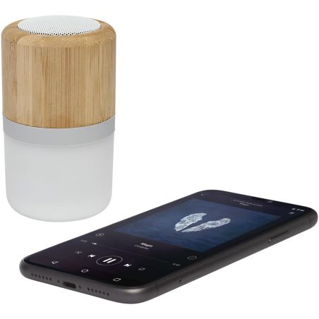 Altavoz de bambú con Bluetooth® y luz Ecológico Personalizado 6124151