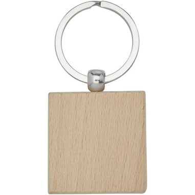 Llavero cuadrado madera haya 4 x 4 cm