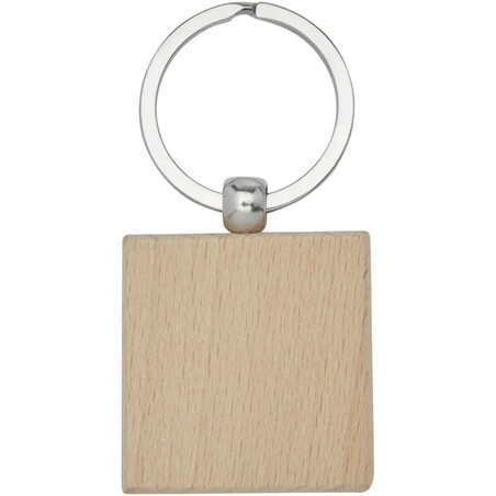 Llavero cuadrado madera haya 4 x 4 cm