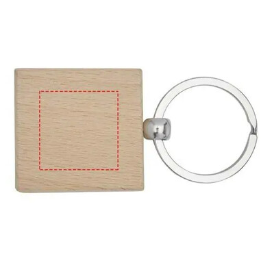 Llavero cuadrado madera haya 4 x 4 cm