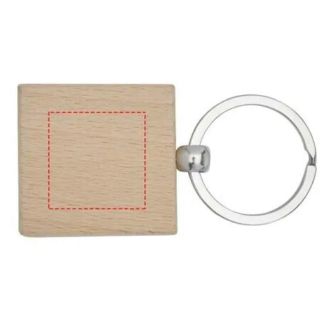 Llavero cuadrado madera haya 4 x 4 cm