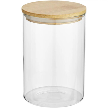 Recipiente vidrio 550 ml tapa bambú