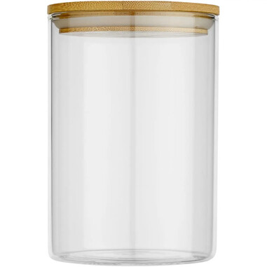 Recipiente vidrio 550 ml tapa bambú