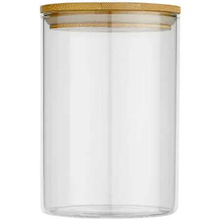 Recipiente vidrio 550 ml tapa bambú
