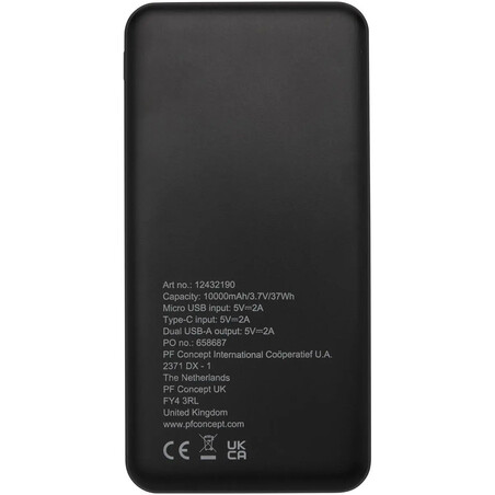 Batería externa ABS reciclado 10.000 mAh 3 puertos