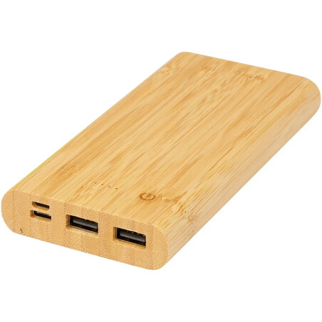 Batería externa bambú 10000 mAh 15,5 W