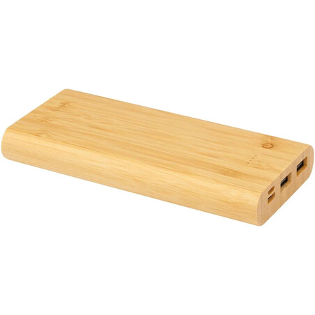 Batería externa bambú 10000 mAh 15,5 W