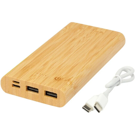 Batería externa bambú 10000 mAh 15,5 W
