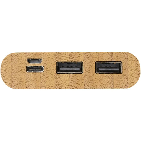 Batería externa bambú 10000 mAh 15,5 W