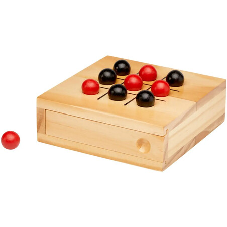 Tres en raya madera Strobus caja kraft 10 bolas FSC