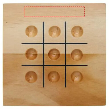 Tres en raya madera Strobus caja kraft 10 bolas FSC