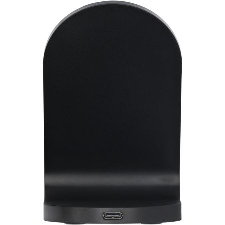 Base de carga inalámbrica con doble bobina de 15W en plástico reciclado con certificación RCS Ecológica Personalizada 6124340