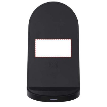 Base de carga inalámbrica con doble bobina de 15W en plástico reciclado con certificación RCS Ecológica Personalizada 6124340