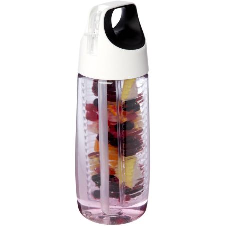 Bidón deportivo en plástico reciclado de 700 ml con tapa Flip e infusor Ecológico Personalizado 6100784