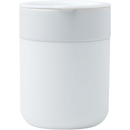 Vaso de cerámica de 330 ml con agarradero de silicona y tapa de plástico Ecológico Personalizado 6100808
