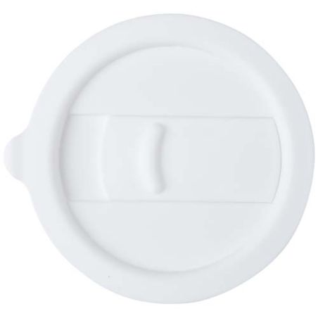 Vaso de cerámica de 330 ml con agarradero de silicona y tapa de plástico Ecológico Personalizado 6100808