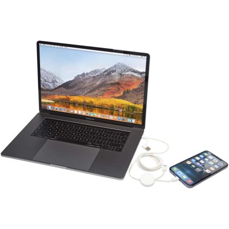 Cable 5 en 1 de plástico reciclado de 150 cm para sincronización de datos y carga rápida de 27 W Ecológico Personalizado 6124428