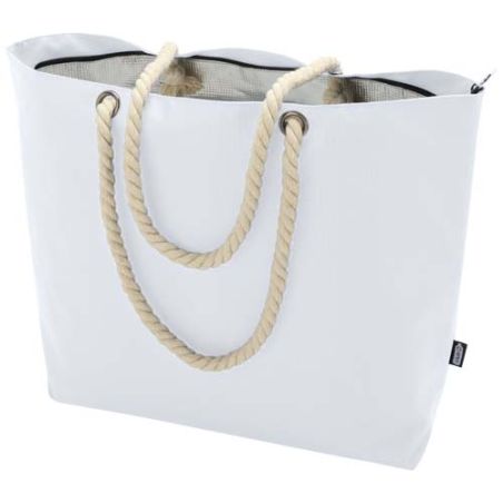 Bolsa de playa refrigeradora de material reciclado GRS con asas de cuerda 23L Ecológica Personalizada 6130079