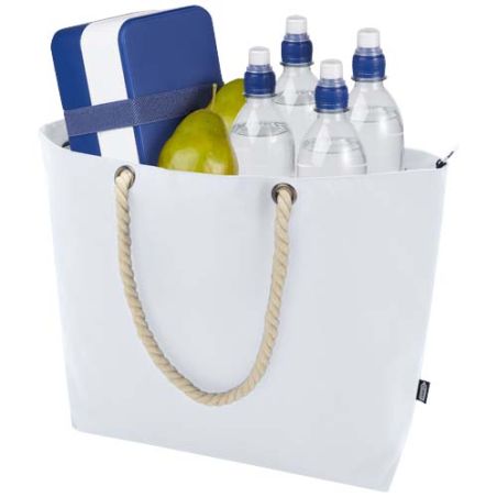 Bolsa de playa refrigeradora de material reciclado GRS con asas de cuerda 23L Ecológica Personalizada 6130079