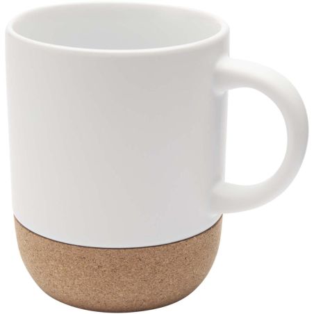 Taza de cerámica para sublimación de 300 ml con detalles de corcho Ecológica Personalizada 6100846