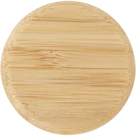 Botella de cristal de 500 ml con asa de silicona y tapa de bambú Ecológica Personalizada 6100853