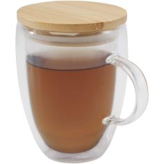 Taza de vidrio de 350 ml con tapa de bambú Ecológica... - Producto ecológico