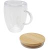 Taza de vidrio de 350 ml con tapa de bambú Ecológica Personalizada 6113418 - Imagen 4