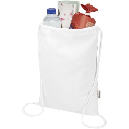 Bolsa de 5 L con cordón de algodón reciclado de 140 g/m² con certificado GRS Ecológica Personalizada 6120761