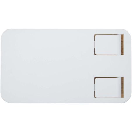 Soporte para teléfono de sobremesa plegable de plástico reciclado con detalles de bambú Ecológico Personalizado 6124464