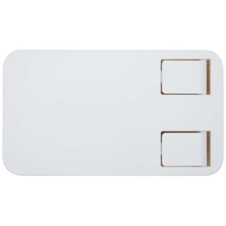 Soporte para teléfono de sobremesa plegable de plástico reciclado con detalles de bambú Ecológico Personalizado 6124464