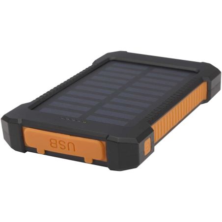 Batería externa solar de 5000 mAh y 10 W de plástico reciclado robusto con linterna incorporada Ecológica Personalizada 6124471
