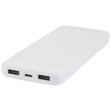 Batería externa de plástico reciclado de 10 000 mAh y 10 W con 2 cables integrados Ecológica Personalizada 6124459