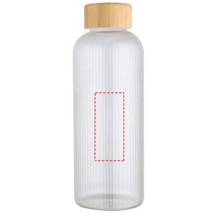 Botella de 650 ml de vidrio borosilicato de pared simple con tapa de bambú Ecológica Personalizada 6100930