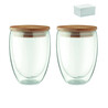 Set de 2 vasos borosilicato 350 ml con bambú - Imagen 2