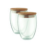 Set de 2 vasos borosilicato 350 ml con bambú - Imagen 1