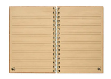 Libreta bambú A5 anillas dobles 70 hojas kraft rayado