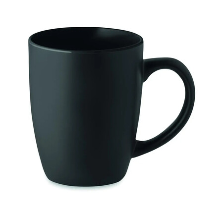 Taza cerámica negra mate 290 ml láser