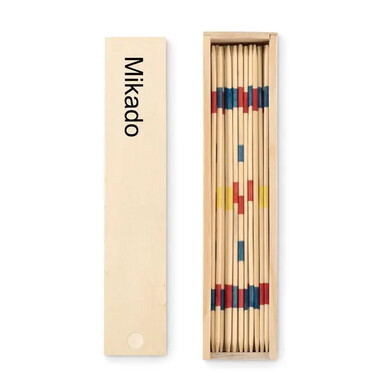 Juego de Mikado de bambú en caja