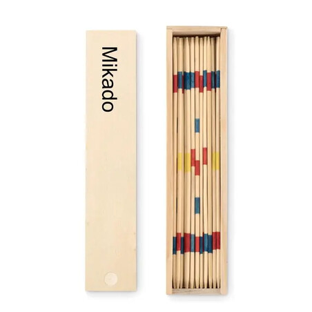 Juego de Mikado de bambú en caja