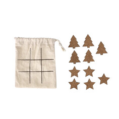 Tres en raya corcho bolsa-tablero algodón 5+5 fichas