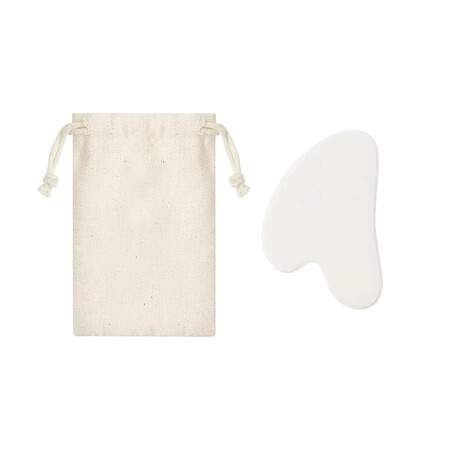 Masajeador facial jade blanco con bolsa algodón
